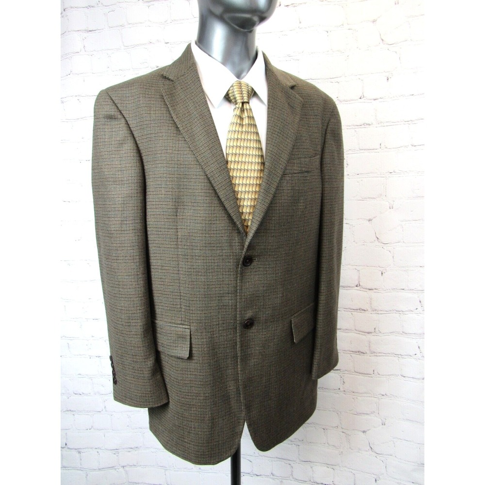 Nautica Sport Coat Brown Tweed Micro Check 2-Button Men's Size 41R